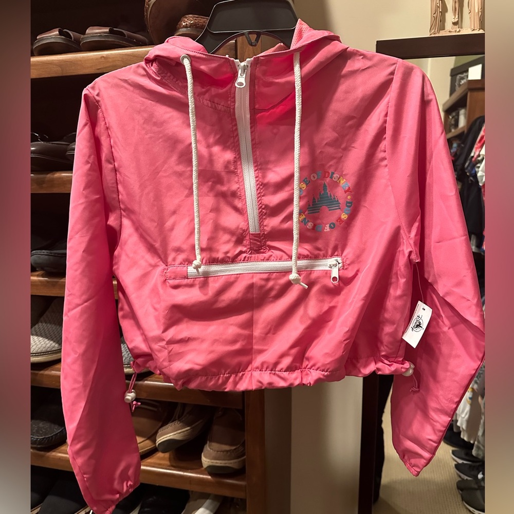 Disney women's pink crop winderbreaker